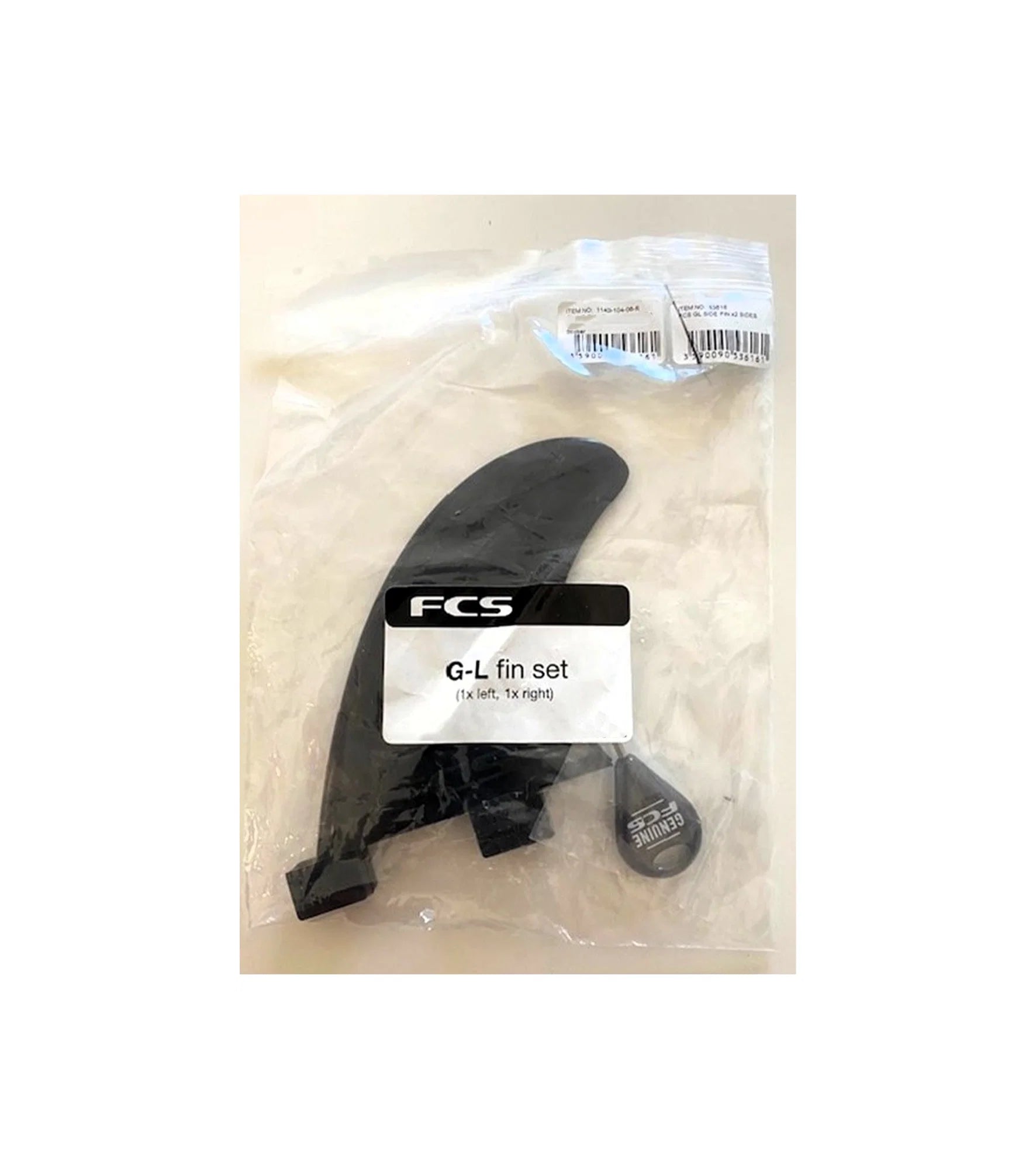 FCS GL Side Fins Natural Glass Flex Sidebite Finnen mit Finnenschlüssel