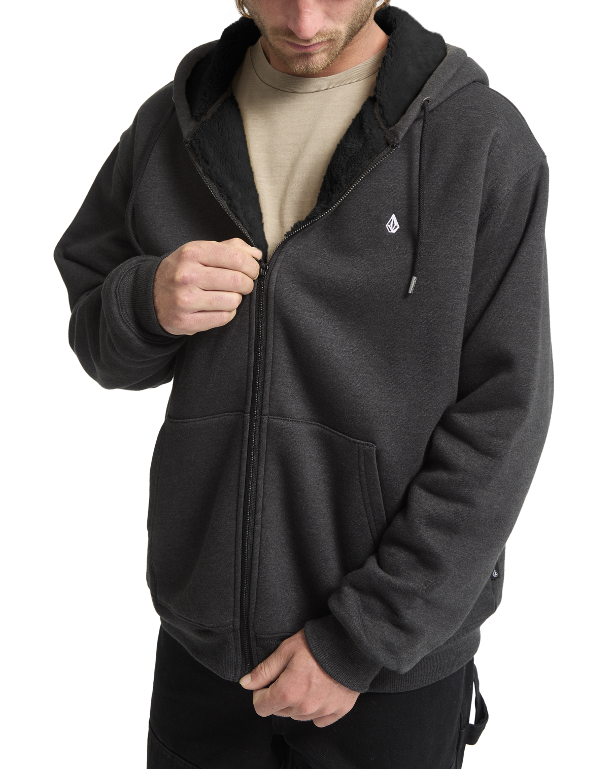 Single Stone Lined Zip Fleece Trui