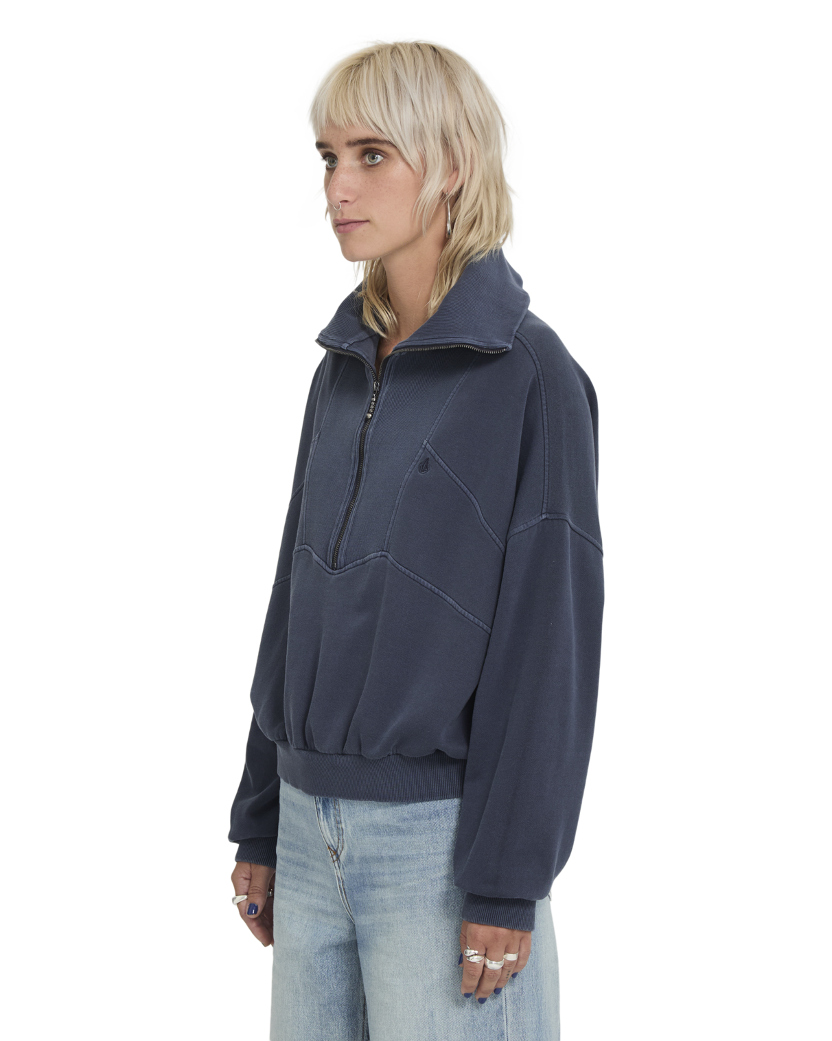 Reetrocity Quarter Zip Crew Fleece Trui