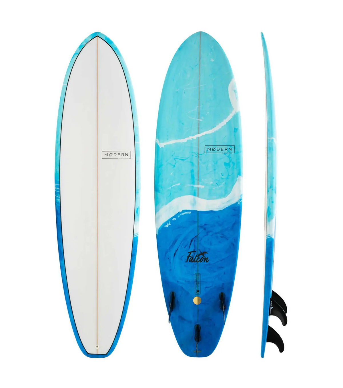 Modern Falcon PU - FCS II - 3 Fin - Blue Swirl FACTORY SECOND