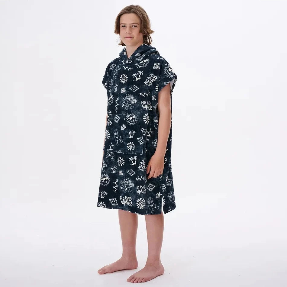 Printed Hooded Towel Poncho