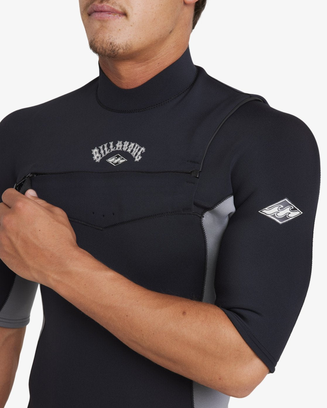 Billabong 2/2 mm Absolute Natural – Springsuit mit kurzen Ärmeln und Frontreißverschluss für Herren