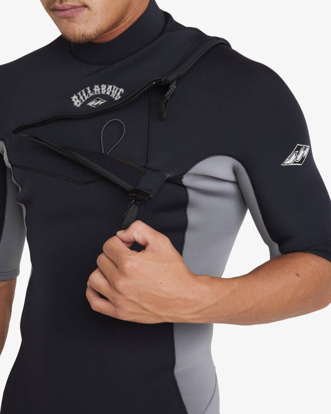 Billabong 2/2 mm Absolute Natural – Springsuit mit kurzen Ärmeln und Frontreißverschluss für Herren