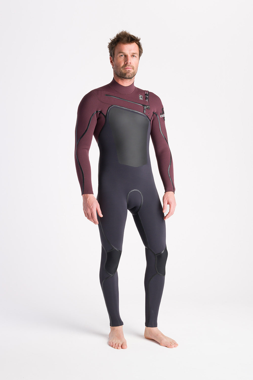 NuWave Wired 4:3mm Heren Chest Zip Steamer Wetsuit