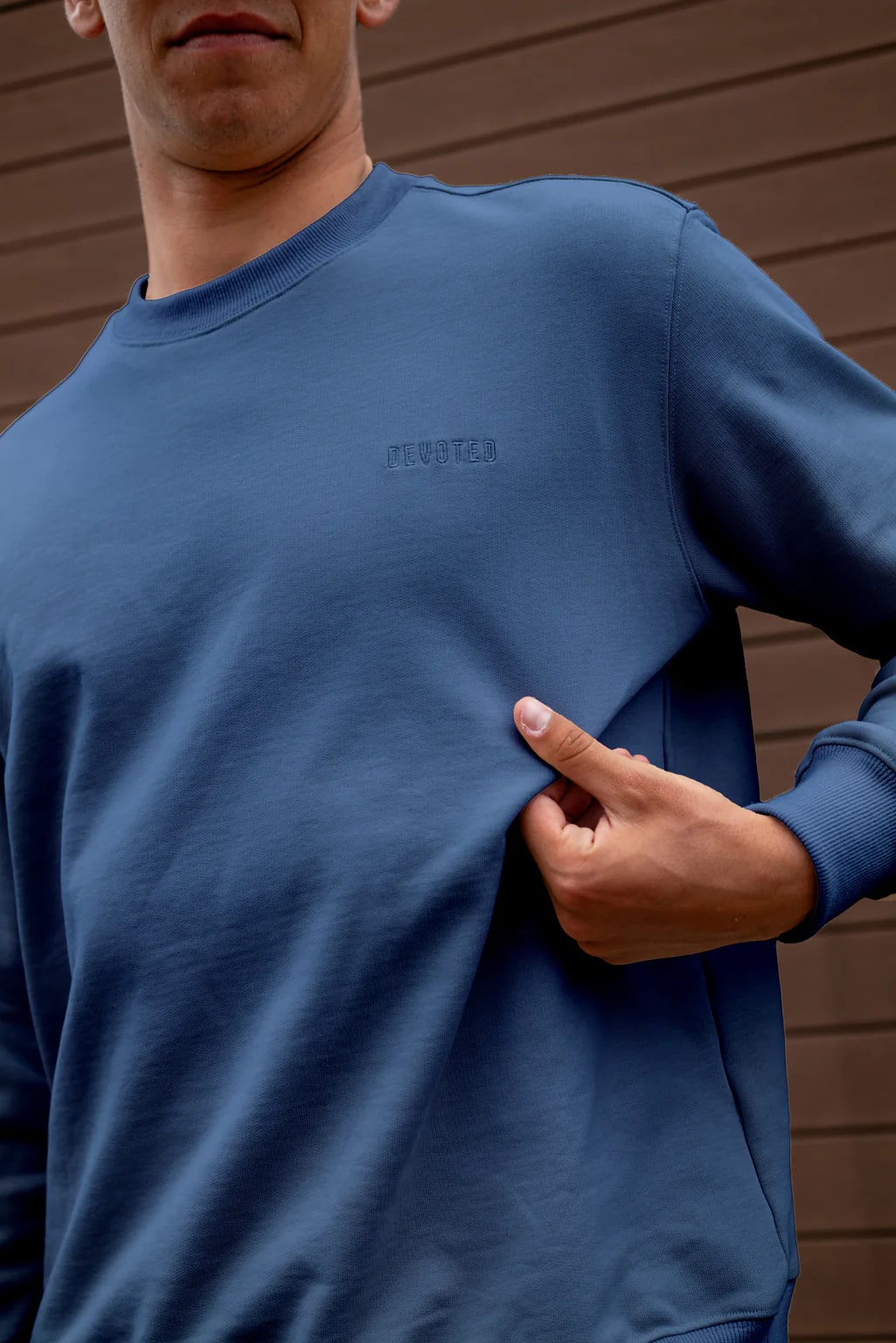 Devoted Embroided Logo Crew Sweater