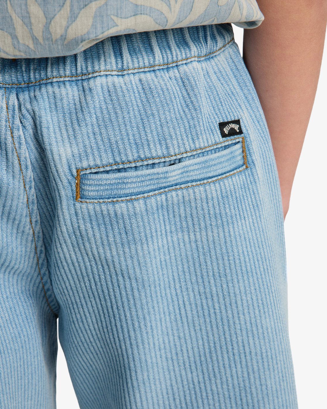 Larry Cord Deni Elastic Waist Walk Shorts Voor Kids