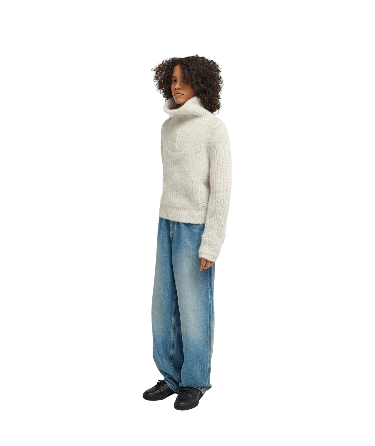 Highneck Quart Cardigan Trui