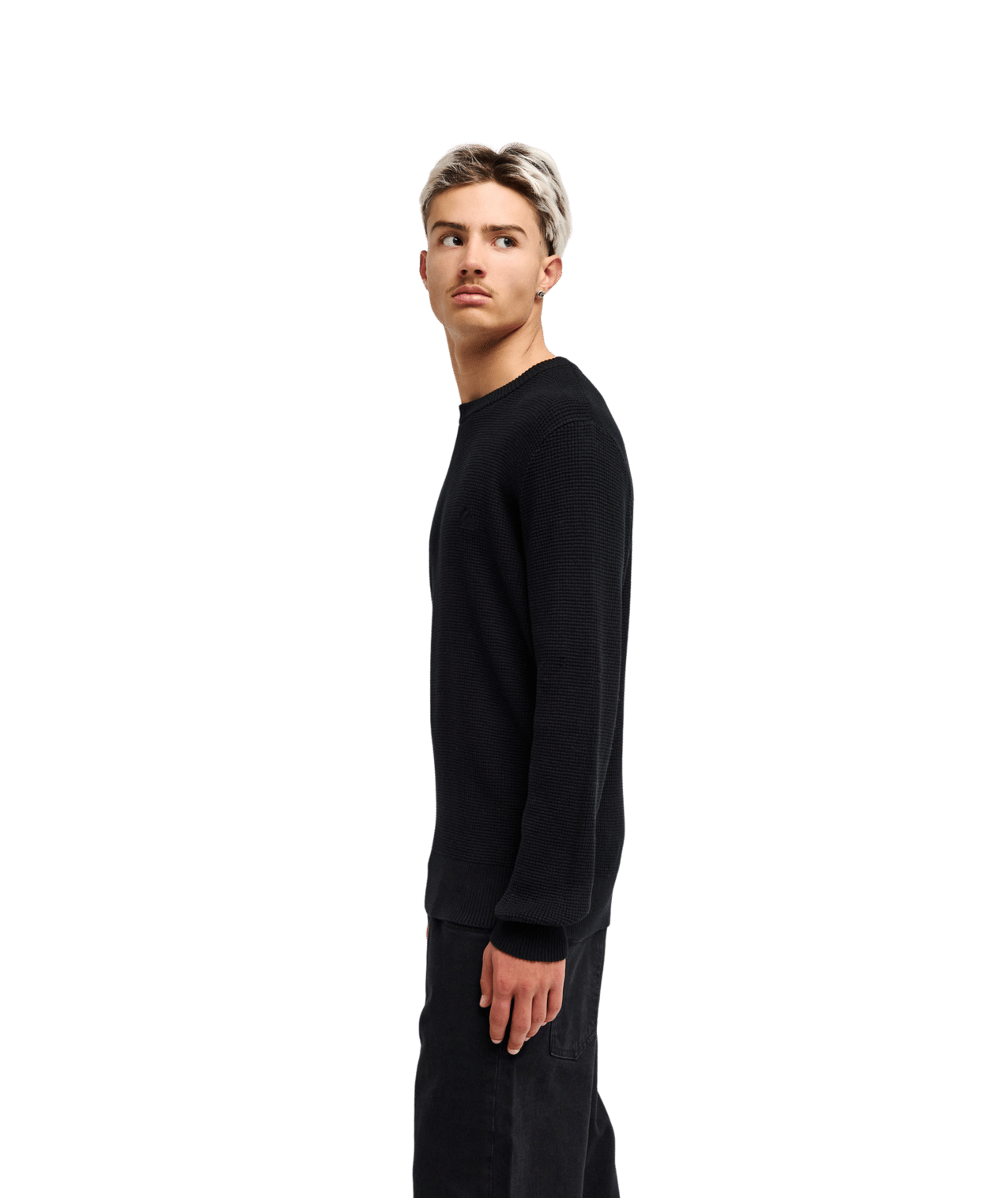 Waffle Sweater Crew Neck Trui