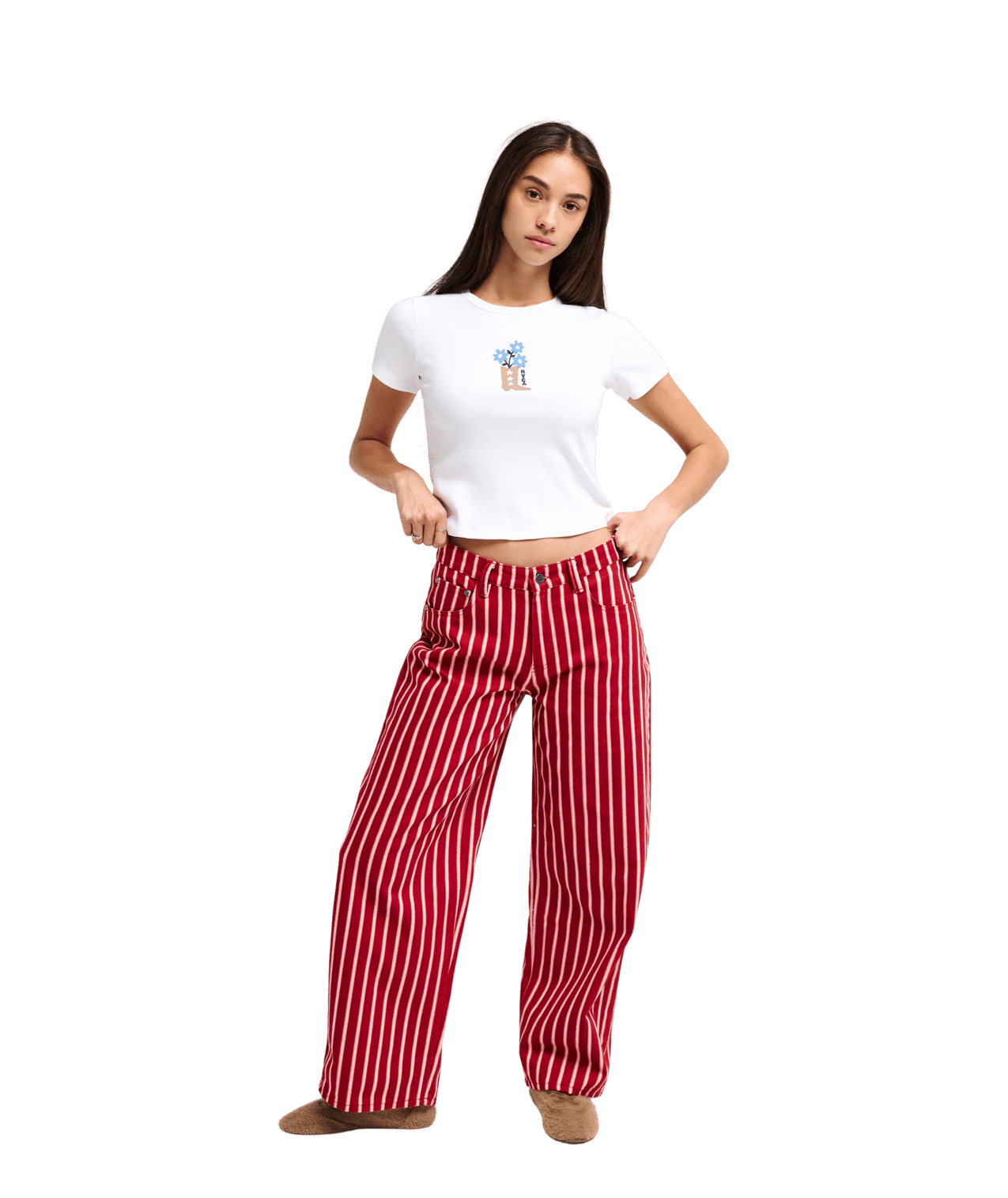 Lola Stripes Fixed Waist Lange Broek