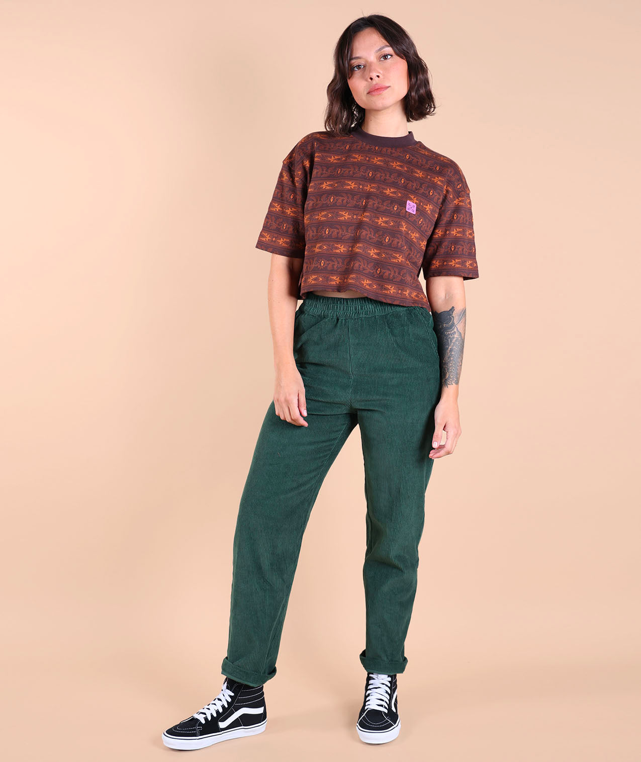 OXBOW Crest Kurzarm-Jacquard-T-Shirt für Damen