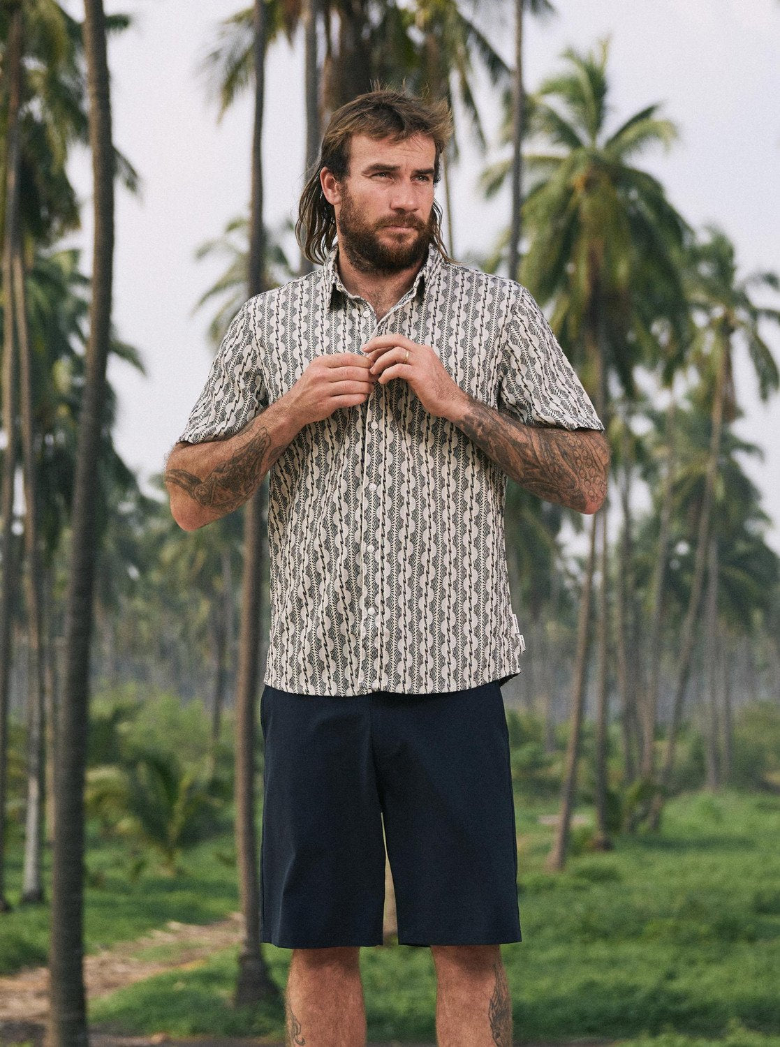 Horizons - Heren Surf Lifestyle Korte Mouwen Shirt