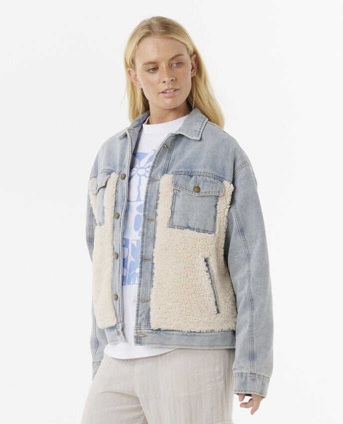 Cruisin. Sherpa - Dames Surf Lifestyle Denim Jack
