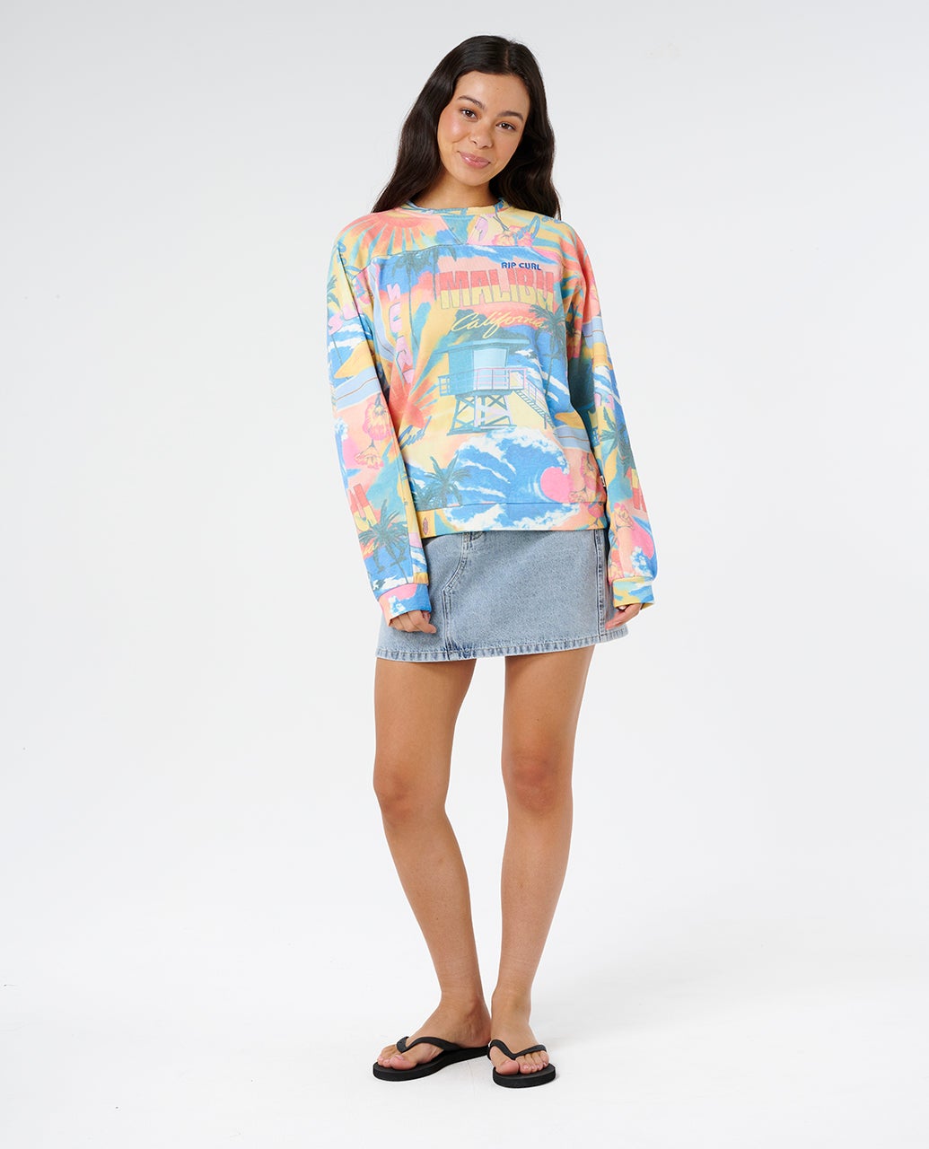 Surf Side Relaxed Crew Sweater For Women