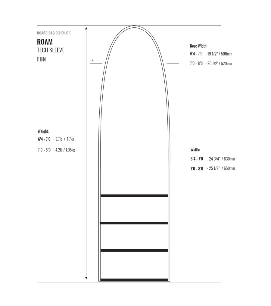 Tech Sleeve Funboard Surf BoardBag