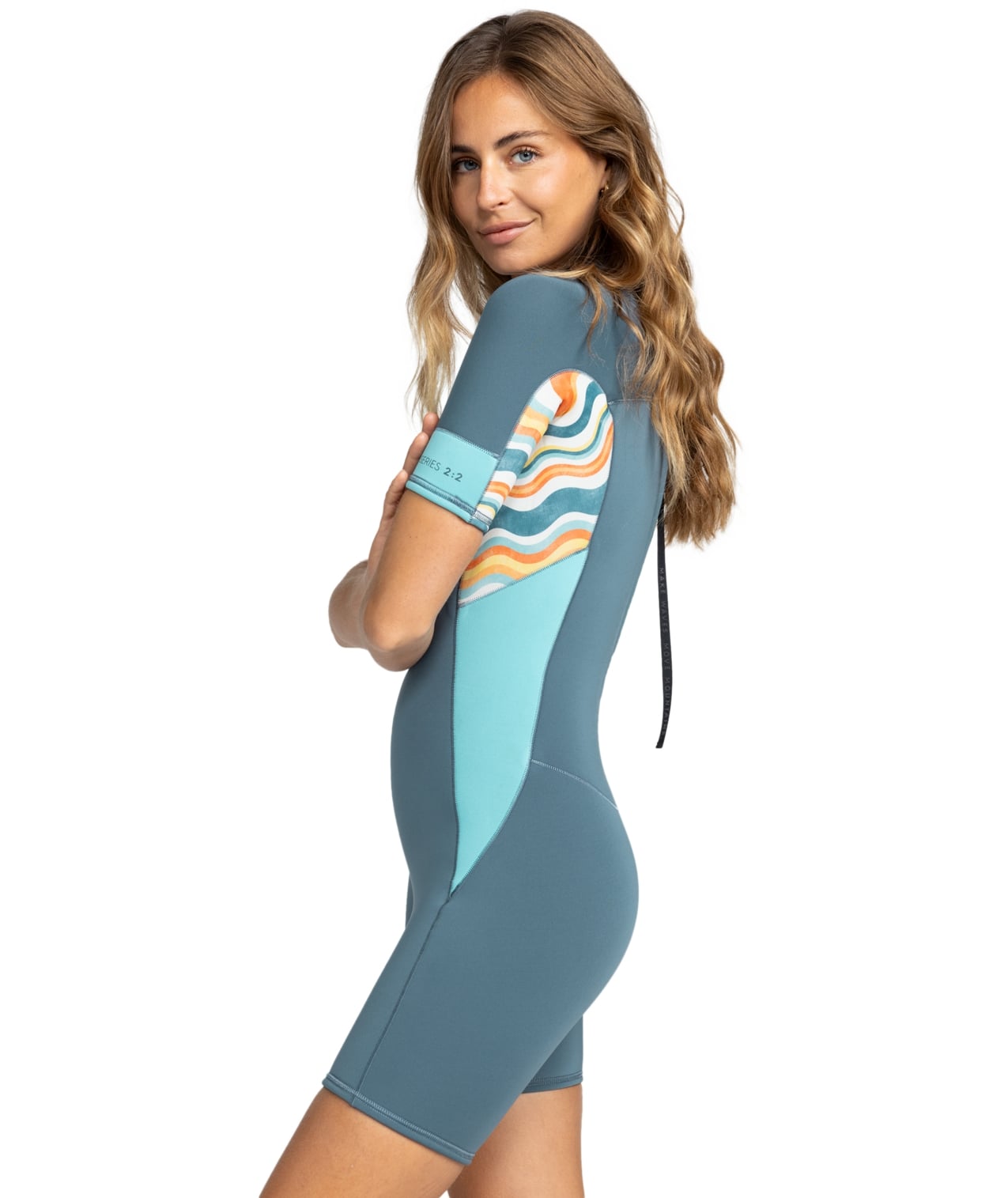 2mm Swell Series - Springsuit met korte mouwen en rits aan de achterkant voor dames