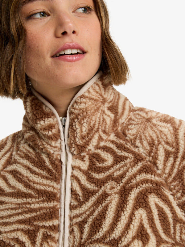 ROXY Blurry Cloud Print – Lässiges Fleece mit durchgehendem Reißverschluss für Frauen