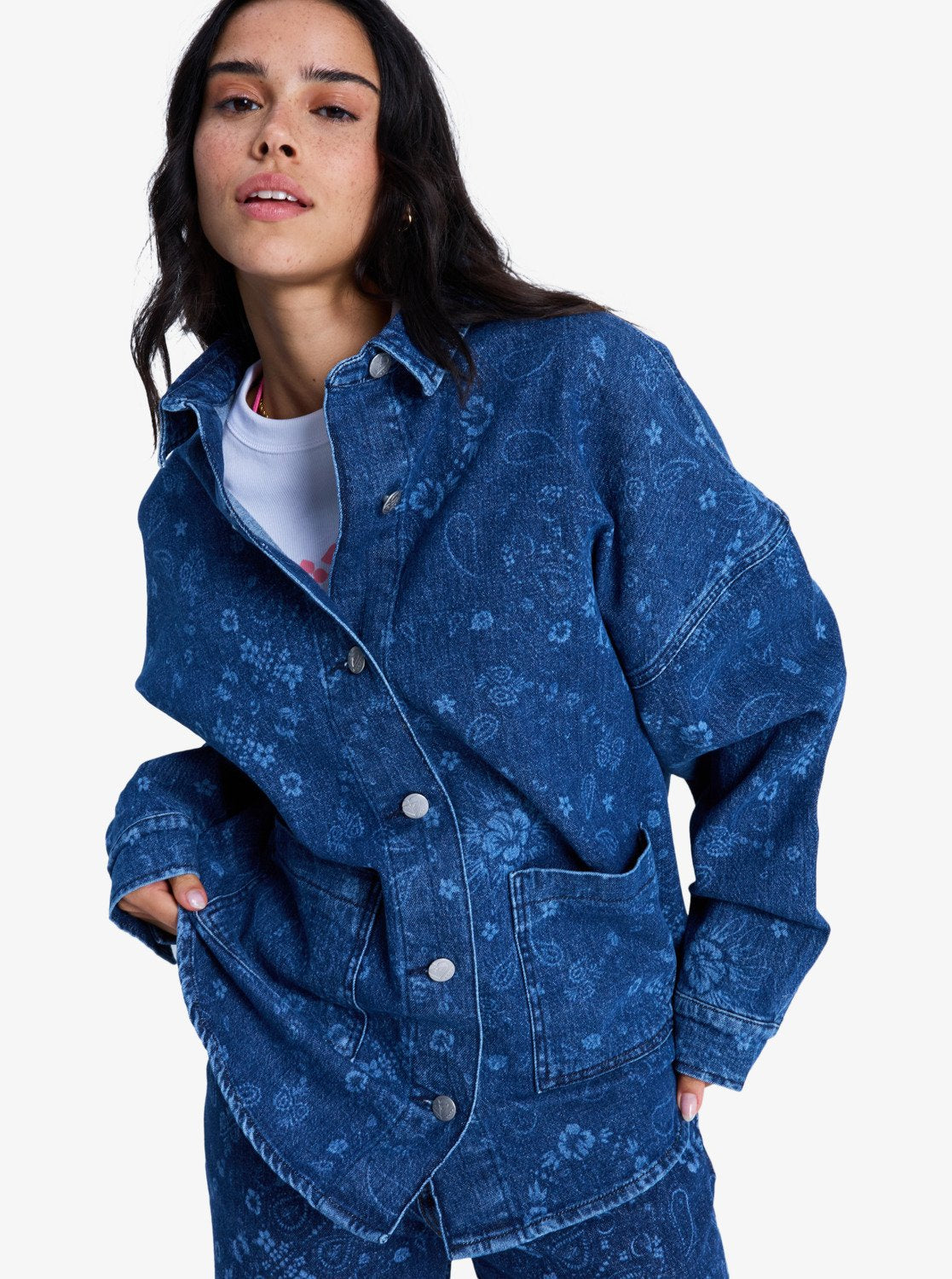Kick Back Washed Denim - Overshirt Voor Dames