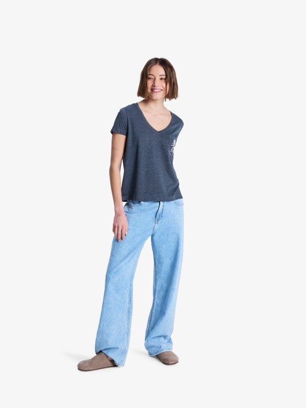 ROXY Laguna Green V Neck - Kurze Ärmel T-Shirt Für Damen
