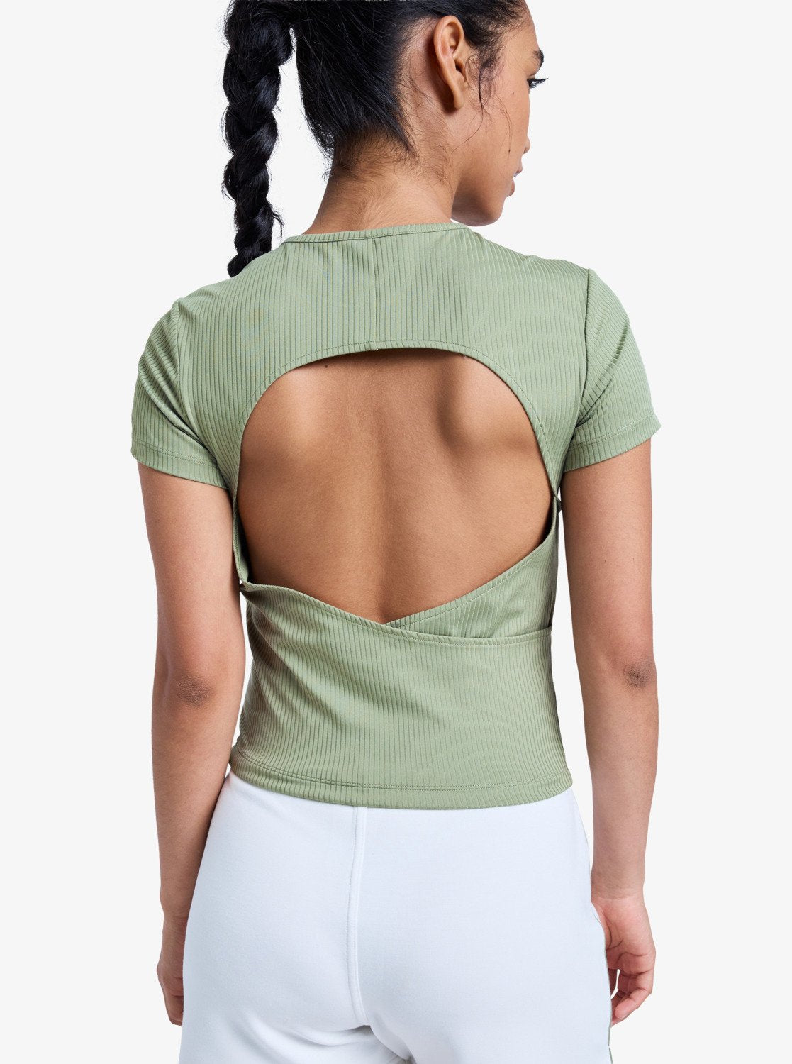 Rise & Vibe Rib Tee - Korte Mouwen Workout Top Voor Dames