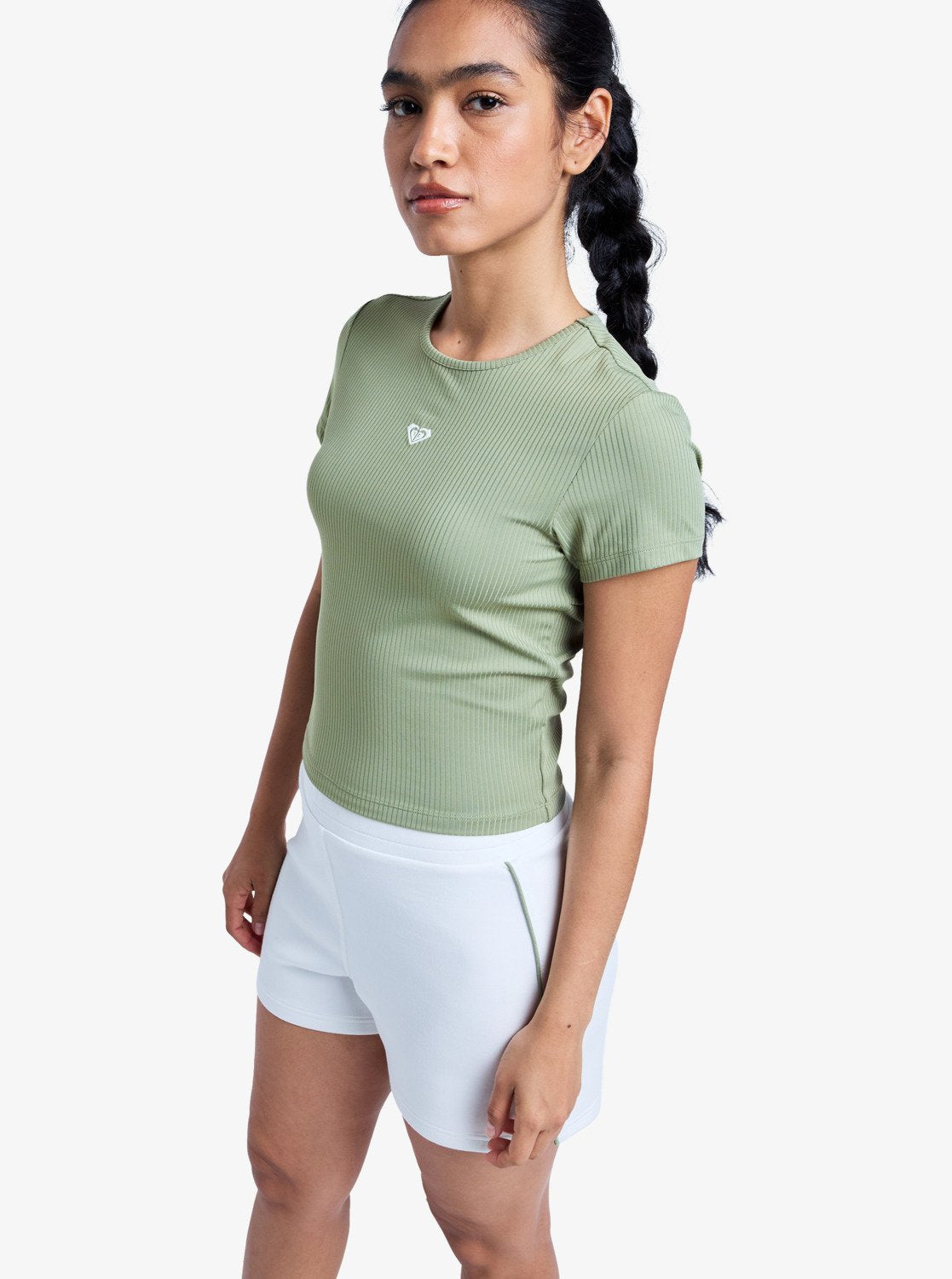 Rise & Vibe Rib Tee - Korte Mouwen Workout Top Voor Dames