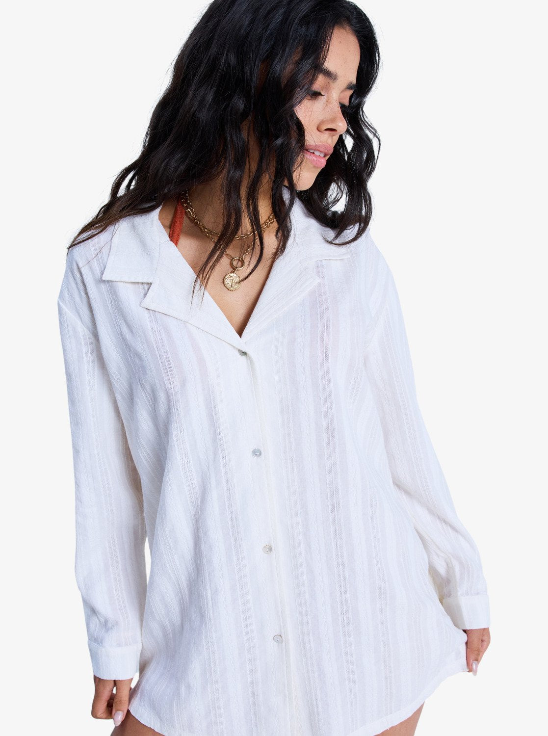 Sunset Back - Beach Cover-Up Shirt Voor Dames