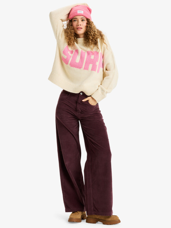 Roxy Surf On Cloud Cord - Wide Leg Trousers for Women