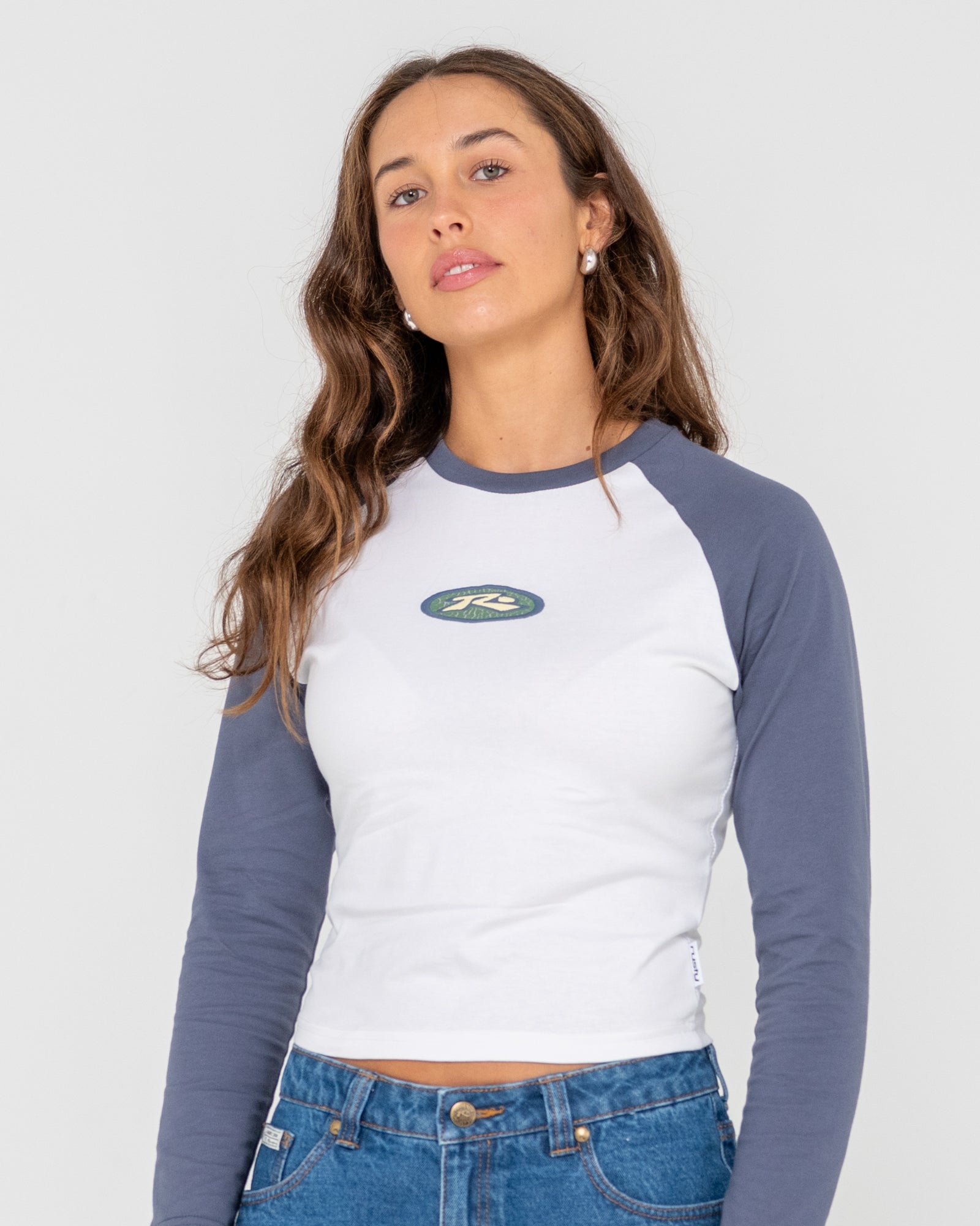 Rusty Heritage Long Sleeve Raglan Skimmer Tee