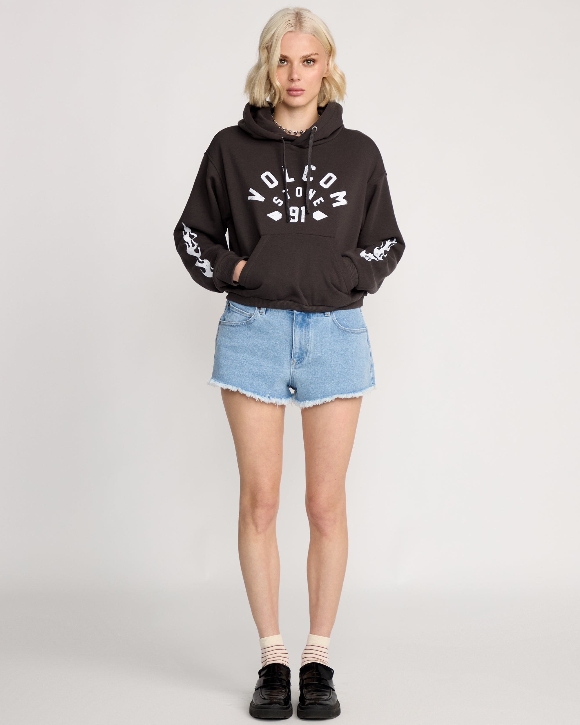 Volcom 1991 Mini Hoodie - Damen Skate Lifestyle Pullover Fleece Hoodie