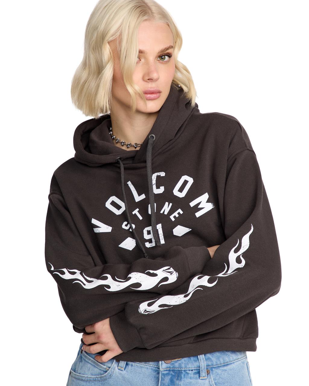Volcom 1991 Mini Hoodie - Damen Skate Lifestyle Pullover Fleece Hoodie