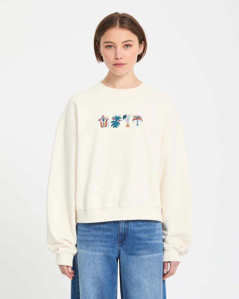 Volcom Featured Artist Bruno Lucas Womens Crew Fleece Swe