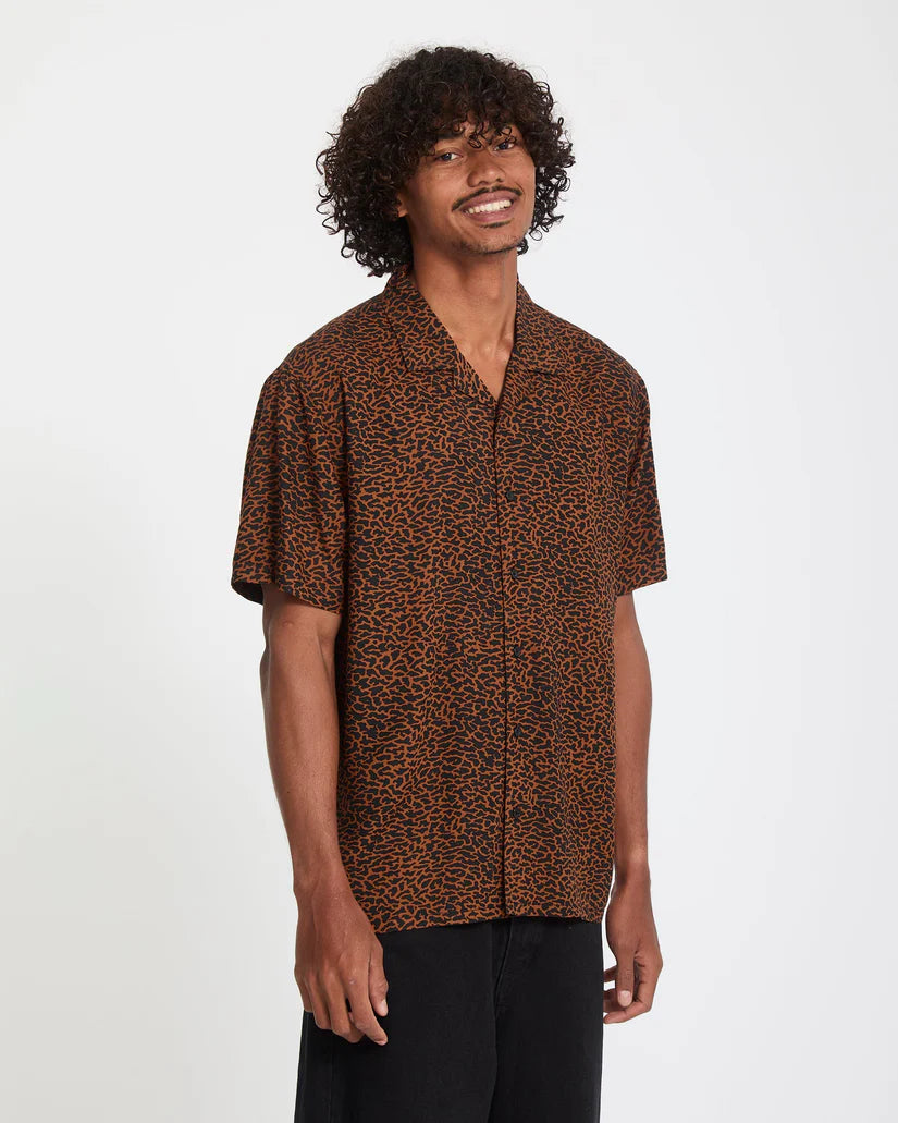 Volcom Utopias Print Mens Short Sleeve Blouse