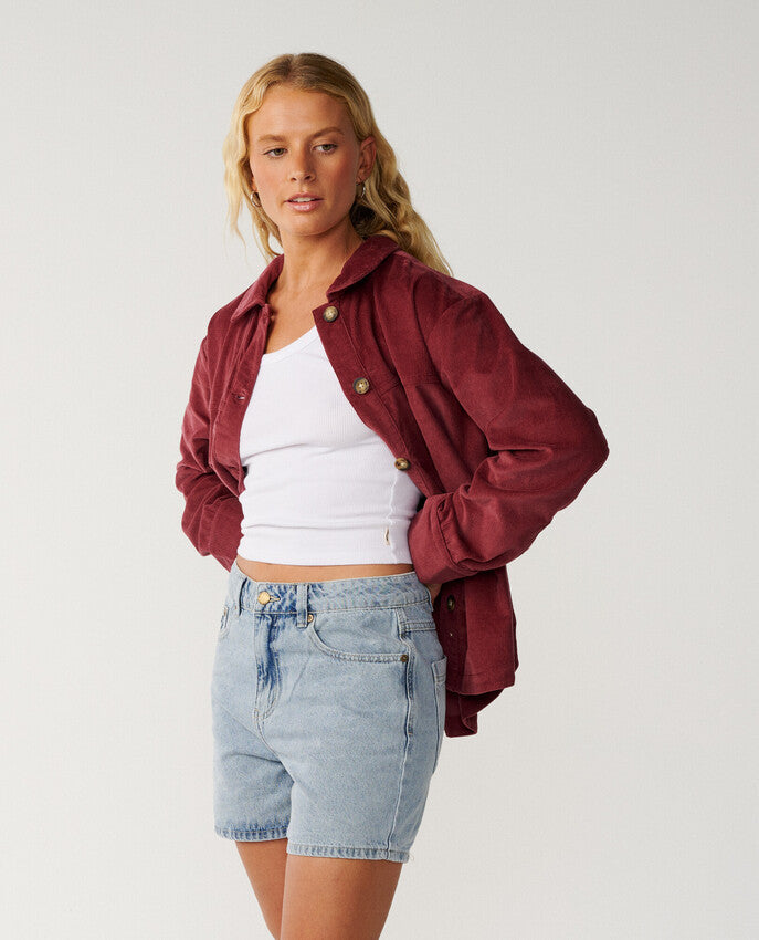 Keepsakes Washed Lange Mouwen Rib Overhemd