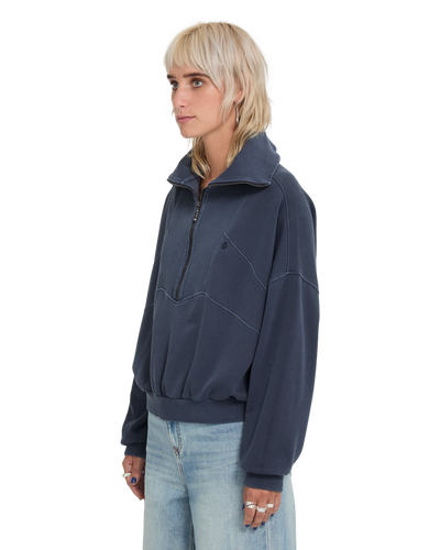 Reetrocity Quarter Zip Crew Fleece Trui