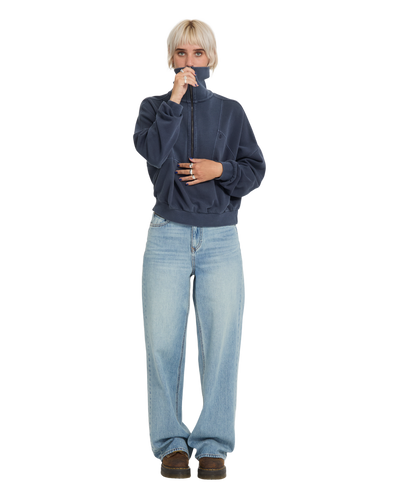 Reetrocity Quarter Zip Crew Fleece Trui
