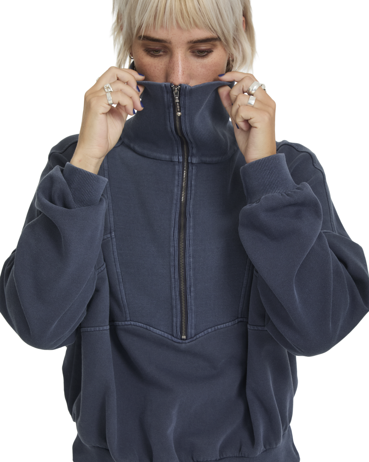 Reetrocity Quarter Zip Crew Fleece Trui