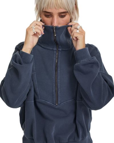 Reetrocity Quarter Zip Crew Fleece Trui