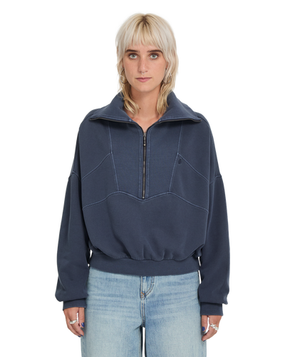 Reetrocity Quarter Zip Crew Fleece Trui