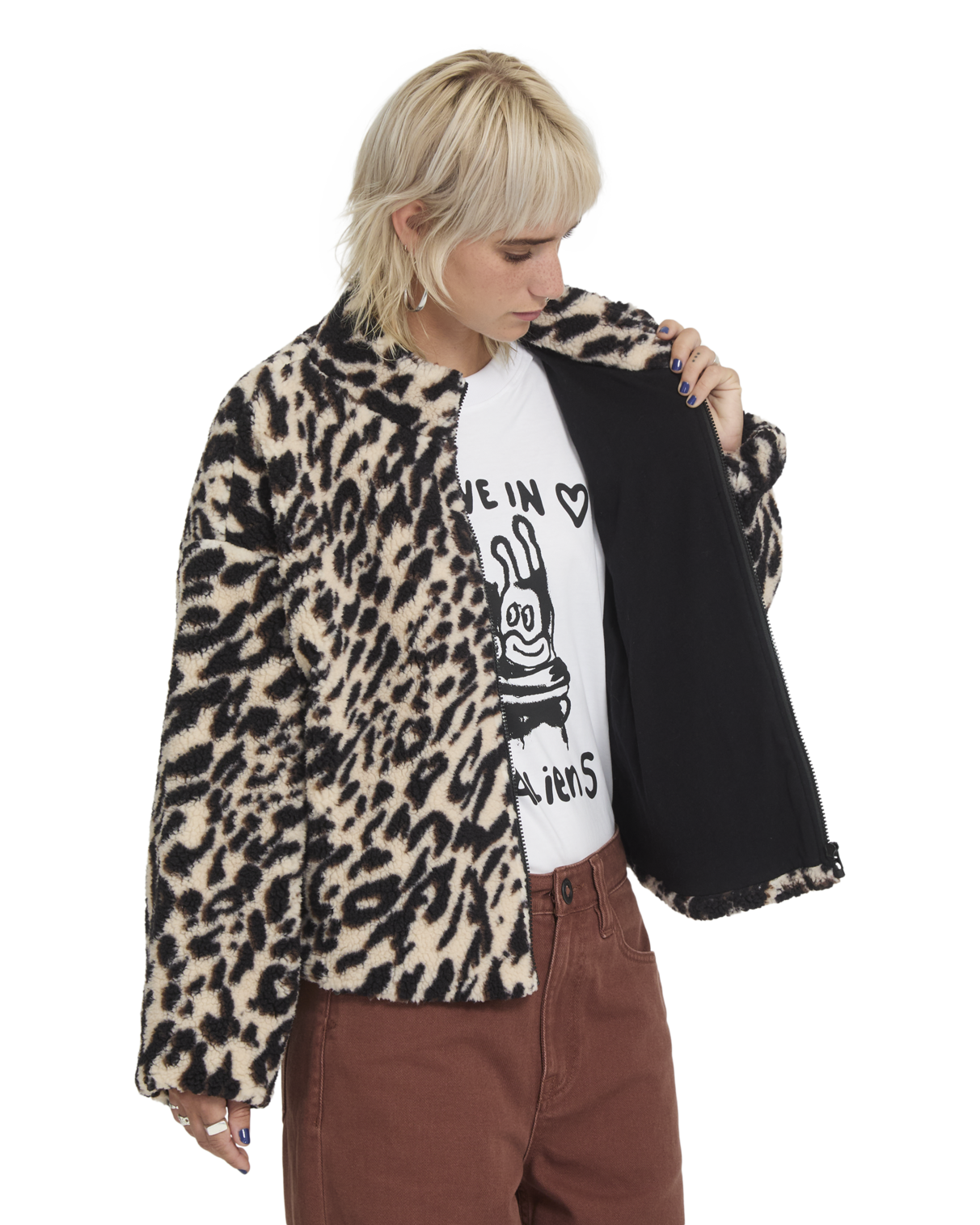 Wylding Out Sherpa Zip Fleece Trui