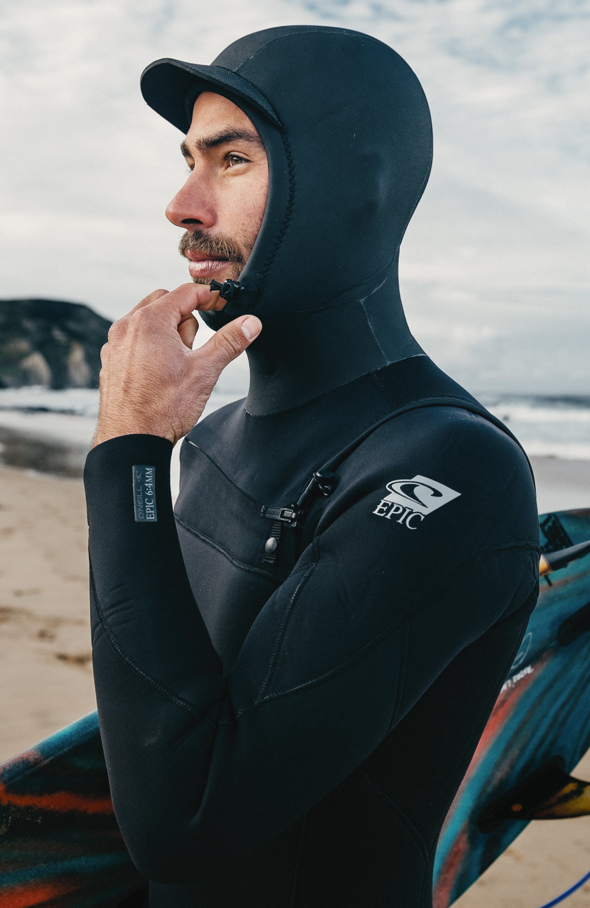 Epic 6/4mm Chest Zip Hooded Heren Wetsuit