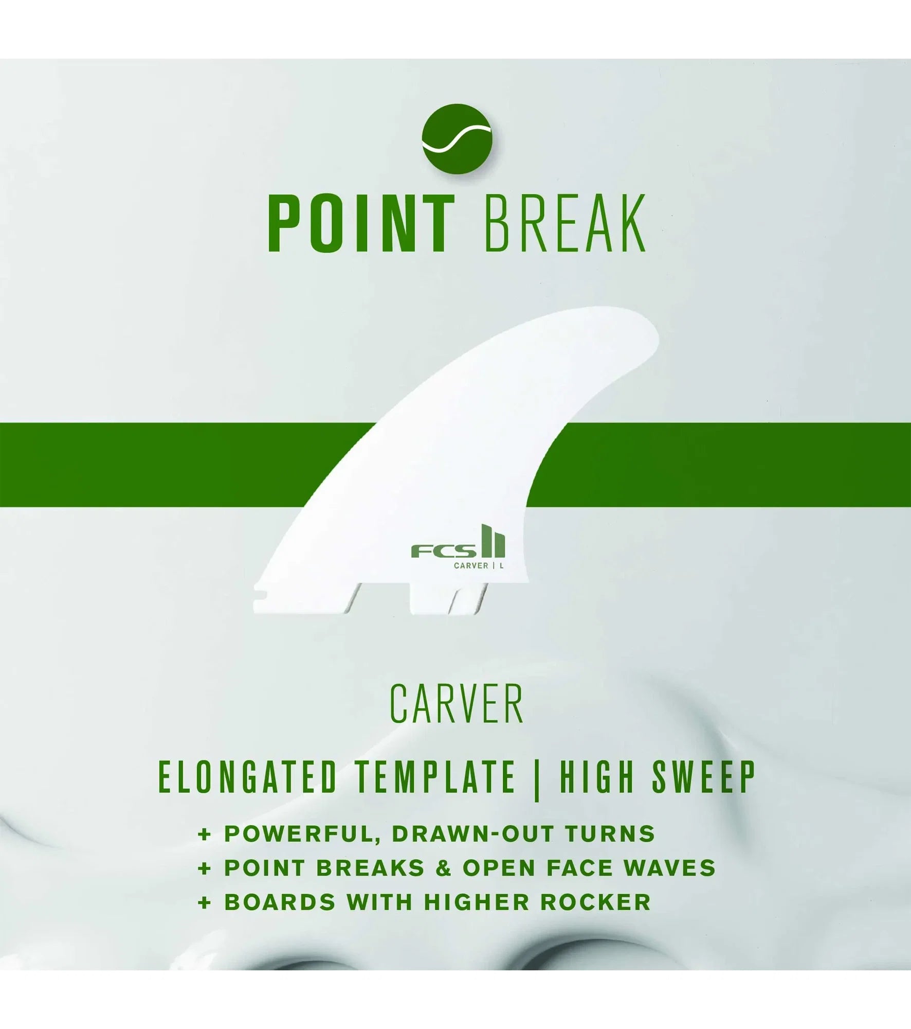 FCS II Carver Performance Core Thruster Fins - White Edition