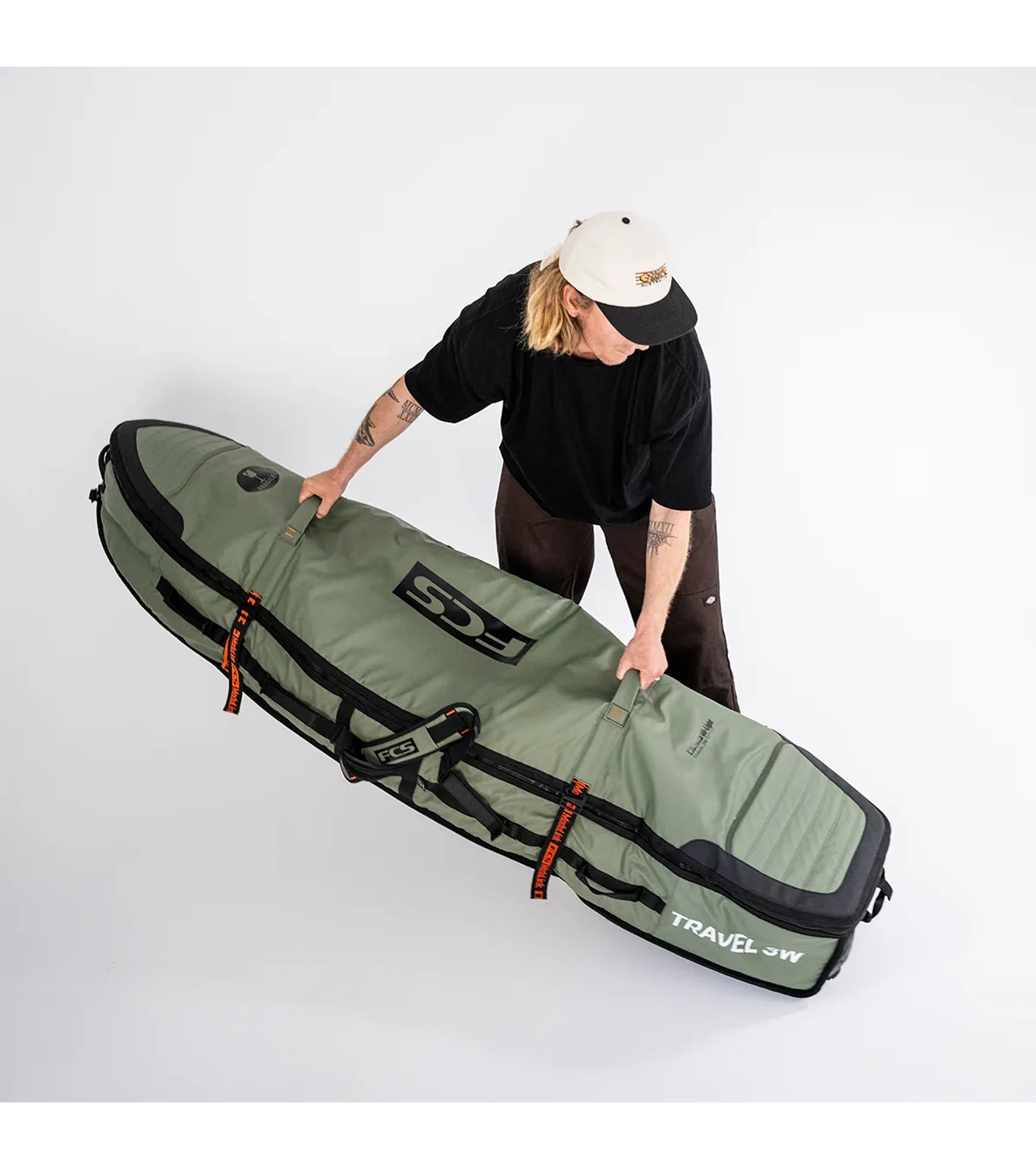 FCS Travel 3 Wheelie Shortboard / Fish Board Bag GO-Light