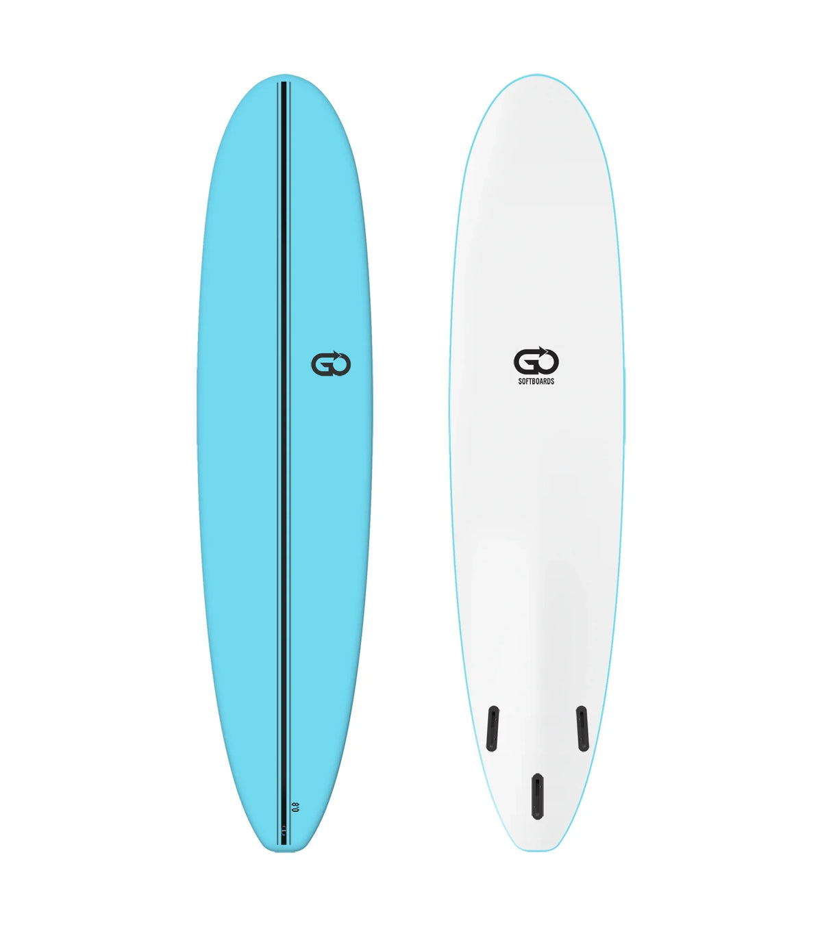 GO Softboards Surf Range - Fiber Tech - 3 Fin - Light Blue