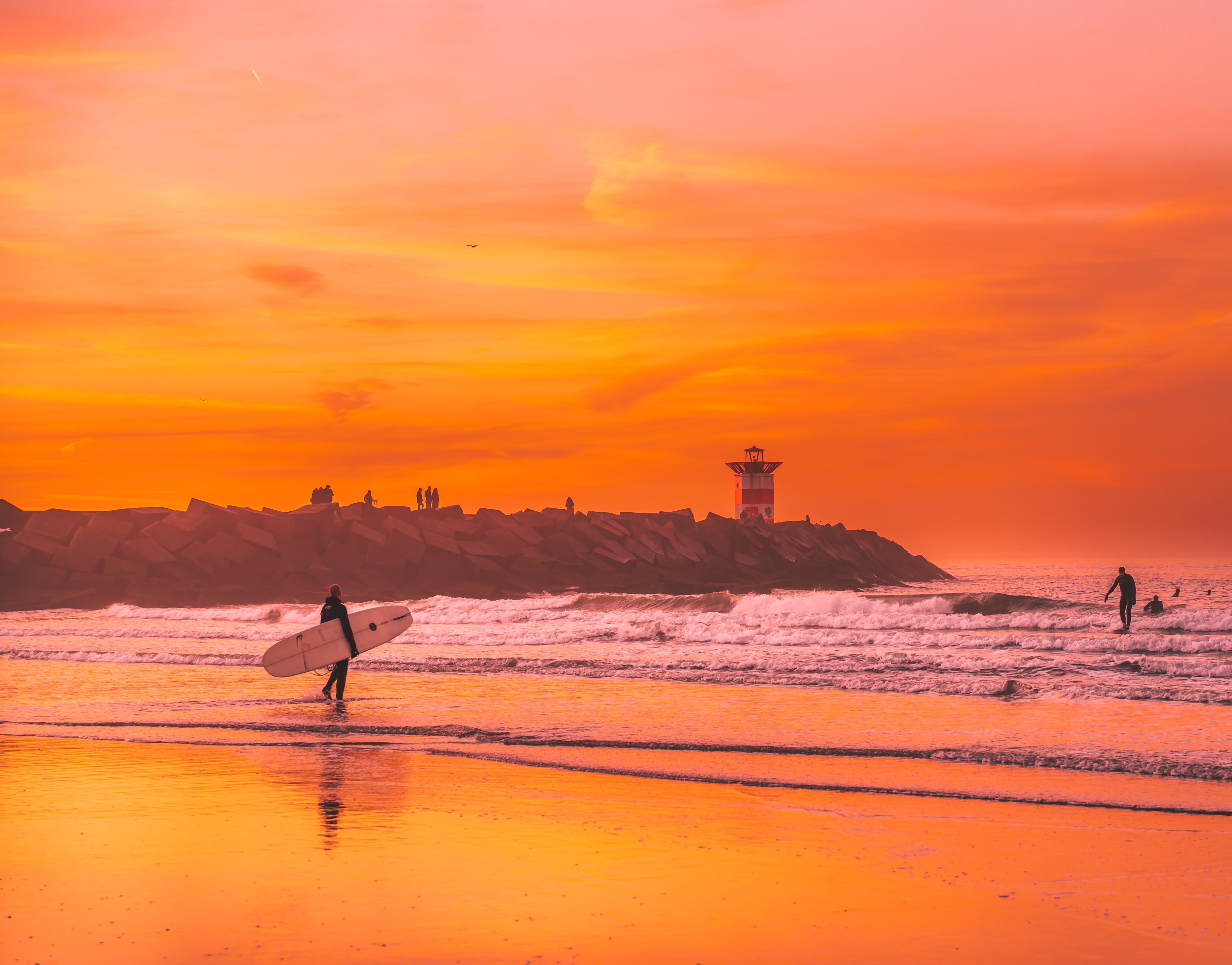 Hart Beach Scheveningen Sunset Golden Hour Surf Den Haag