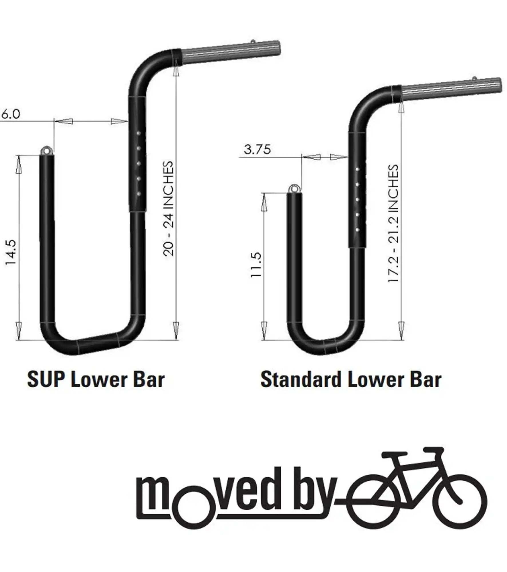Moved By Bikes - SUP Lower Bar Set - Fahrradträger Set