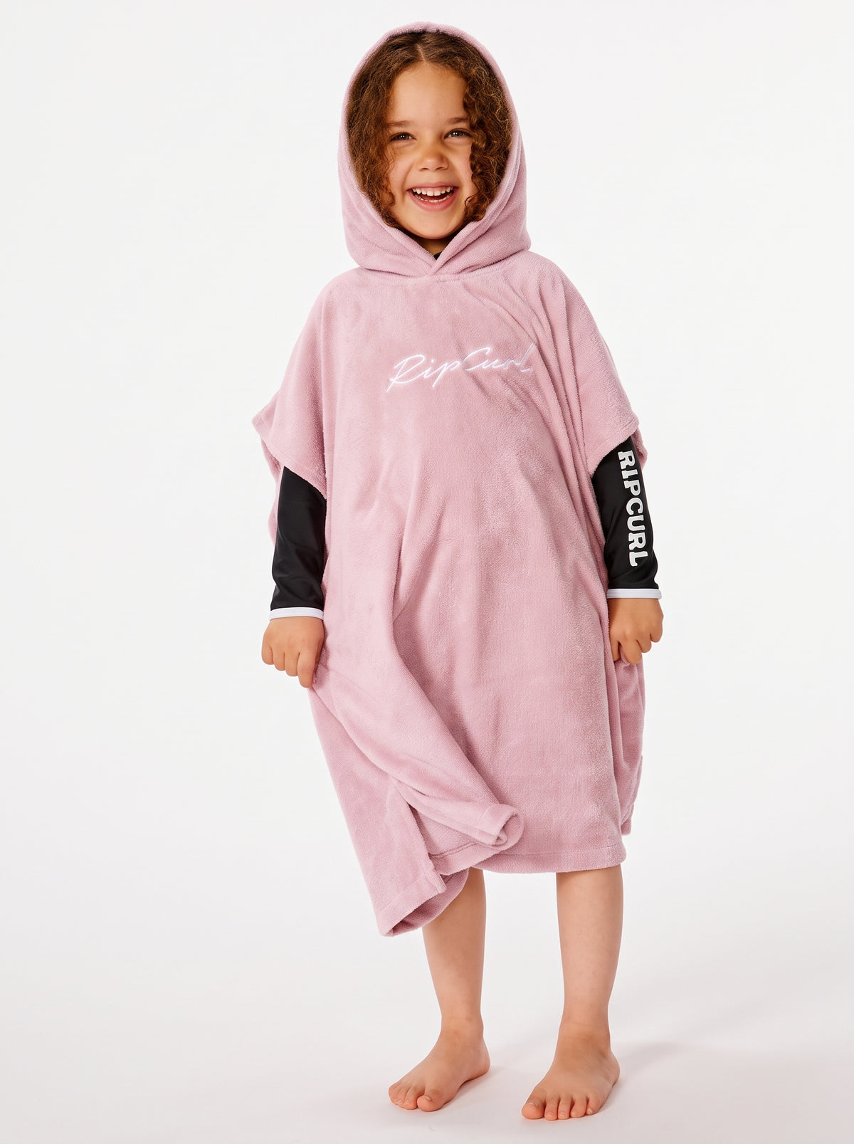 Script Hooded Mini Poncho