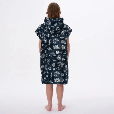 Printed  Hooded Towel Poncho