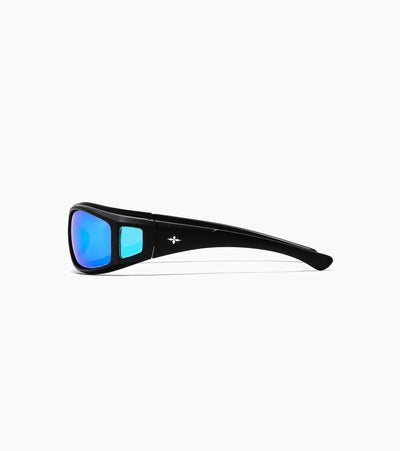 Ritual Vision - Dragster - Matte Black / Blue Reflective - Gepolariseerd - Zonnebril