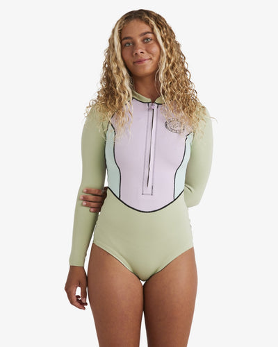 1/1 mm Salty Dayz Natural Light - Wetsuit met borstrits voor dames