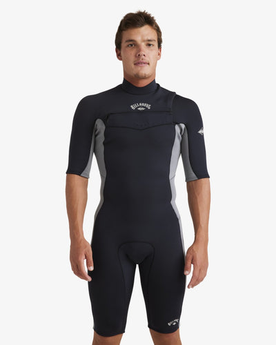 Billabong 2/2mm Absolute Natural - Short Sleeve Springsuit with Front Zip For Men