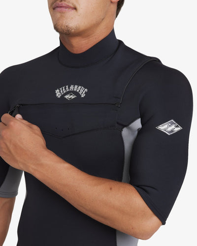 Billabong 2/2mm Absolute Natural - Short Sleeve Springsuit with Front Zip For Men